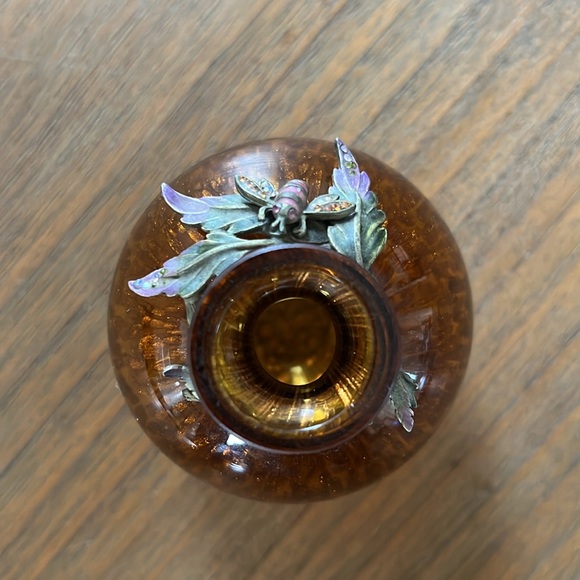 Brown Vase with Bees, Crystals, Gold - Picture 4 of 7